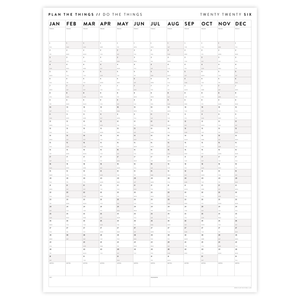PRINTABLE VERTICAL 2026 WALL CALENDAR WITH GRAY WEEKENDS - INSTANT DOWNLOAD