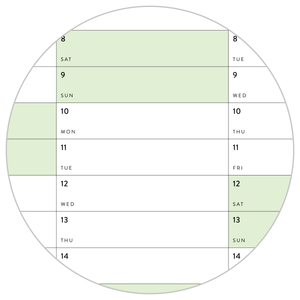 SIX MONTH 2025 GIANT WALL CALENDAR (JULY TO DECEMBER) WITH GREEN WEEKENDS