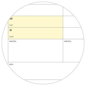 SIX MONTH 2025 GIANT WALL CALENDAR (JULY TO DECEMBER) WITH YELLOW WEEKENDS