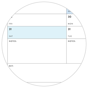 PRINTABLE SIX MONTH 2026 WALL CALENDAR (JULY TO DECEMBER) WITH RAINBOW WEEKENDS - INSTANT DOWNLOAD