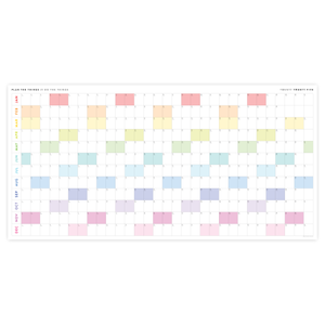 PRINTABLE 6' x 3' MASSIVE 2025 SIMPLIFIED WALL CALENDAR WITH RAINBOW WEEKENDS - INSTANT DOWNLOAD