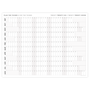 NEW! PRINTABLE SEPTEMBER START 2026 - 2027 HORIZONTAL ACADEMIC WALL CALENDAR WITH ALIGNED GRAY WEEKENDS - INSTANT DOWNLOAD