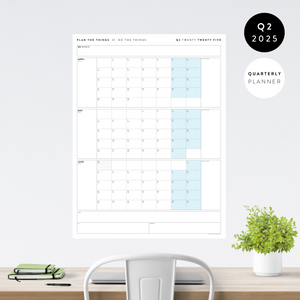 Q2 2025 QUARTERLY GIANT WALL CALENDAR (APRIL - JUNE 2025) - BLUE WEEKENDS