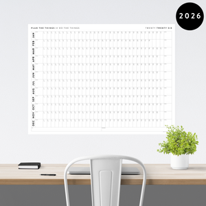 GIANT 2026 ANNUAL WALL CALENDAR | HORIZONTAL - MINIMAL / CLEAR