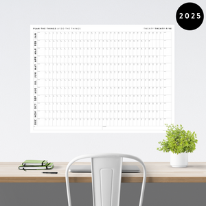 GIANT 2025 ANNUAL WALL CALENDAR | HORIZONTAL - MINIMAL / CLEAR