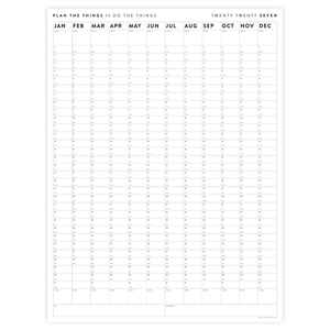 PRINTABLE VERTICAL 2027 WALL CALENDAR (MINIMAL / CLEAR) - INSTANT DOWNLOAD