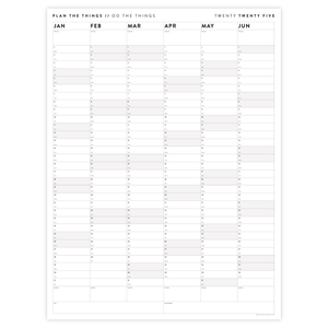 PRINTABLE SIX MONTH 2025 WALL CALENDAR SET WITH GRAY WEEKENDS - INSTANT DOWNLOAD