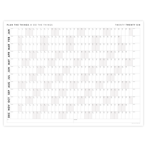 PRINTABLE 2026 HORIZONTAL WALL CALENDAR WITH GRAY WEEKENDS - INSTANT DOWNLOAD
