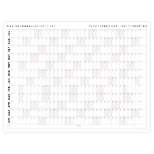 PRINTABLE 2025 - 2026 ACADEMIC WALL CALENDAR (JULY START) | HORIZONTAL WITH GRAY WEEKENDS - INSTANT DOWNLOAD
