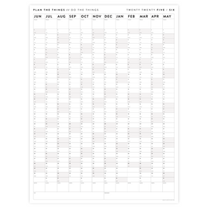 PRINTABLE 2025 - 2026 ACADEMIC WALL CALENDAR (JUNE START) | VERTICAL WITH GRAY / GREY WEEKENDS - INSTANT DOWNLOAD