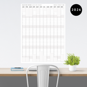 NEW! PRINTABLE VERTICAL 2026 WALL CALENDAR WITH ALIGNED GRAY WEEKENDS - INSTANT DOWNLOAD