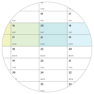 NEW! PRINTABLE VERTICAL 2026 WALL CALENDAR WITH ALIGNED RAINBOW WEEKENDS - INSTANT DOWNLOAD