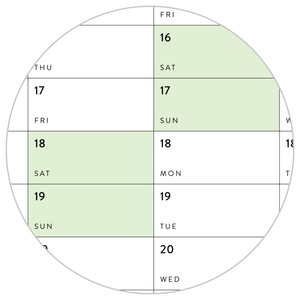 GIANT 2026 ANNUAL WALL CALENDAR | VERTICAL WITH GREEN WEEKENDS