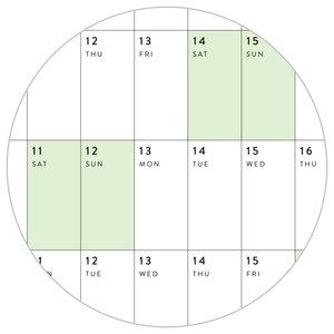 2025 - 2026 ACADEMIC WALL CALENDAR (SEPTEMBER START) | HORIZONTAL WITH GREEN WEEKENDS