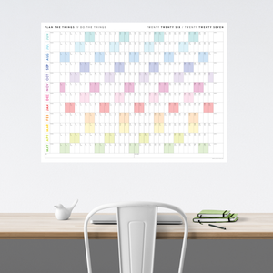 PRINTABLE 2026 - 2027 ACADEMIC WALL CALENDAR (JUNE START) | HORIZONTAL WITH RAINBOW WEEKENDS - INSTANT DOWNLOAD