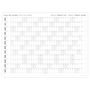 2026 - 2027 ACADEMIC WALL CALENDAR (JUNE START) | HORIZONTAL WITH GRAY WEEKENDS