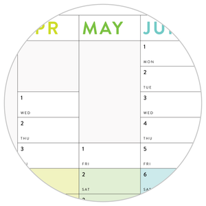 NEW! PRINTABLE VERTICAL 2026 WALL CALENDAR WITH ALIGNED RAINBOW WEEKENDS - INSTANT DOWNLOAD