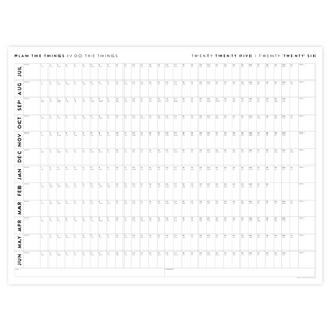 PRINTABLE 2025 - 2026 ACADEMIC WALL CALENDAR (JULY START) | HORIZONTAL - MINIMAL / CLEAR - INSTANT DOWNLOAD