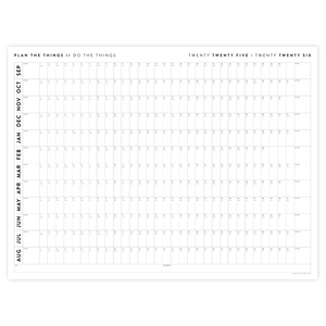 PRINTABLE 2025 - 2026 ACADEMIC WALL CALENDAR (SEPTEMBER START) | HORIZONTAL - MINIMAL / CLEAR - INSTANT DOWNLOAD