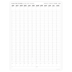 PRINTABLE 2025 - 2026 ACADEMIC WALL CALENDAR (SEPTEMBER START) | VERTICAL - MINIMAL / CLEAR - INSTANT DOWNLOAD