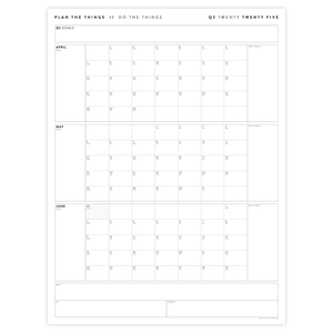 Q2 2025 QUARTERLY GIANT WALL CALENDAR (APRIL - JUNE 2025) - MINIMAL