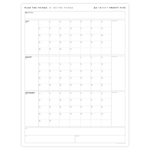 Q3 2025 QUARTERLY GIANT WALL CALENDAR (JULY - SEPTEMBER 2025) - MINIMAL