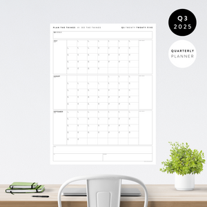 Q3 2025 QUARTERLY GIANT WALL CALENDAR (JULY - SEPTEMBER 2025) - MINIMAL