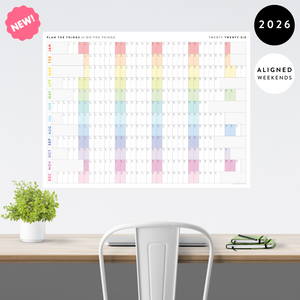 NEW FORMAT! GIANT 2026 ANNUAL WALL CALENDAR | HORIZONTAL WITH ALIGNED WEEKENDS
