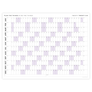 GIANT 2026 ANNUAL WALL CALENDAR | HORIZONTAL WITH PURPLE WEEKENDS