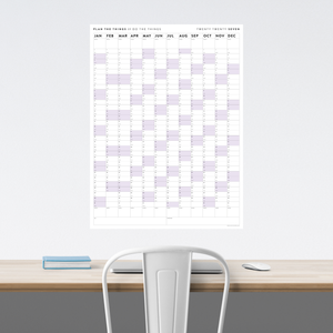 PRINTABLE VERTICAL 2027 WALL CALENDAR WITH PURPLE WEEKENDS - INSTANT DOWNLOAD