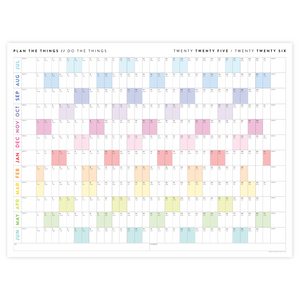 PRINTABLE 2025 - 2026 ACADEMIC WALL CALENDAR (JULY START) | HORIZONTAL WITH RAINBOW WEEKENDS - INSTANT DOWNLOAD