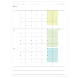 Q2 2026 QUARTERLY GIANT WALL CALENDAR (APRIL - JUNE 2026) - RAINBOW WEEKENDS