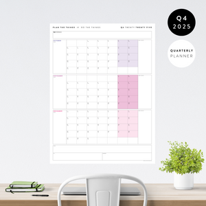 Q4 2025 QUARTERLY GIANT WALL CALENDAR (OCTOBER - DECEMBER 2025) - RAINBOW WEEKENDS
