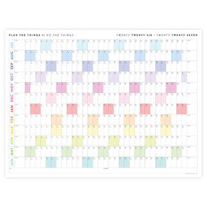 2026 - 2027 JULY Start Academic Wall Calendar | Mid-Year Monthly Planner | Student Teacher Family Giant Rainbow Calendar