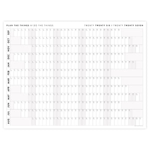 NEW! Giant 2026-2027 SEPTEMBER START Wall Calendar with Aligned Weekends | Student Teacher Classroom Mid-Year/ Academic Planner - Gray
