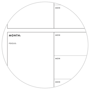 PRINTABLE UNDATED QUARTERLY WALL CALENDAR - MONDAY START - BLUE WEEKENDS - INSTANT DOWNLOAD