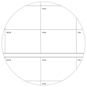 PRINTABLE UNDATED QUARTERLY WALL CALENDAR - SUNDAY START - RAINBOW (3) WEEKENDS - INSTANT DOWNLOAD