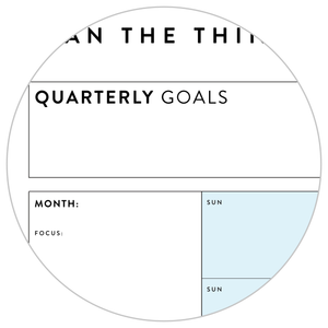 UNDATED QUARTERLY GIANT WALL CALENDAR - SUNDAY START - BLUE WEEKENDS