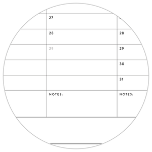 UNDATED PERPETUAL / FOREVER WALL CALENDAR - ANNUAL + QUARTERLY PLANNING