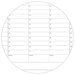 UNDATED PERPETUAL / FOREVER WALL CALENDAR - ANNUAL + QUARTERLY PLANNING