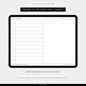 Daily Simple Schedule with Vertical Timeline - Undated Printable Planner Inserts (A4 + US Letter)