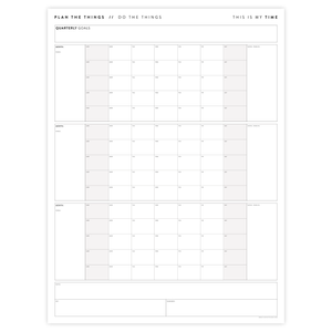 UNDATED QUARTERLY GIANT WALL CALENDAR - SUNDAY START - GRAY/GREY WEEKENDS