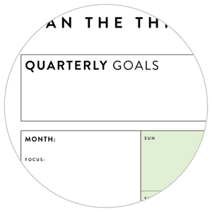 PRINTABLE UNDATED QUARTERLY WALL CALENDAR - SUNDAY START - GREEN WEEKENDS - INSTANT DOWNLOAD