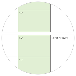 UNDATED QUARTERLY GIANT WALL CALENDAR - SUNDAY START - GREEN WEEKENDS