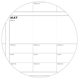 PRINTABLE UNDATED FOCUS AND GOALS ANNUAL WALL PLANNER - INSTANT DOWNLOAD