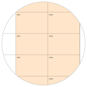 UNDATED QUARTERLY GIANT WALL CALENDAR - MONDAY START - ORANGE WEEKENDS