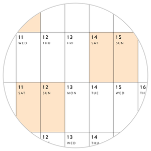 PRINTABLE 2025 HORIZONTAL WALL CALENDAR WITH ORANGE WEEKENDS - INSTANT DOWNLOAD