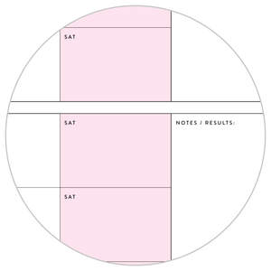 PRINTABLE UNDATED QUARTERLY WALL CALENDAR - SUNDAY START - PINK WEEKENDS - INSTANT DOWNLOAD