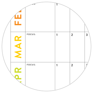 GIANT UNDATED PERPETUAL WALL CALENDAR / BIRTHDAY CALENDAR (HORIZONTAL / RAINBOW)