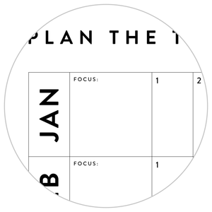 GIANT UNDATED PERPETUAL WALL CALENDAR / BIRTHDAY CALENDAR (HORIZONTAL / B + W)